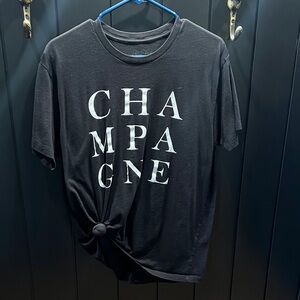 VIRAL Black 'CHAMPAGNE' Graphic Tee